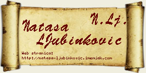 Nataša LJubinković vizit kartica